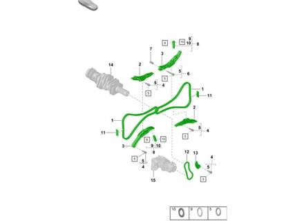 Kit de chaîne de distribution moteur. Porsche 982 Boxster GTS 4.0L 2017>> - 0PB109507E, 0PB109509B, 0PB109513B, 0PB109252B, 0PB109514A, 0PB109229A, 0PB109508B